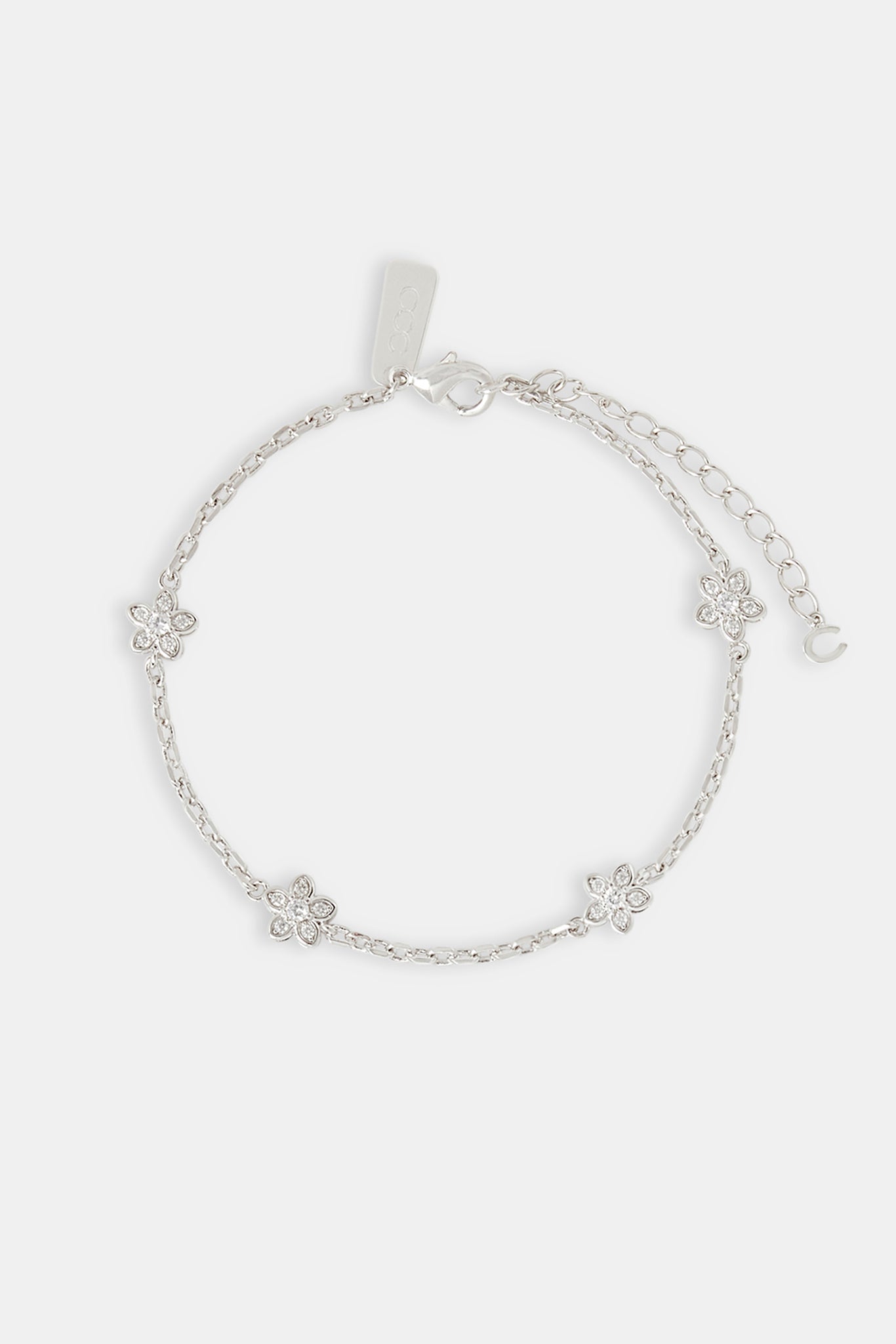 Iced Flower Rolo Anklet - 8mm